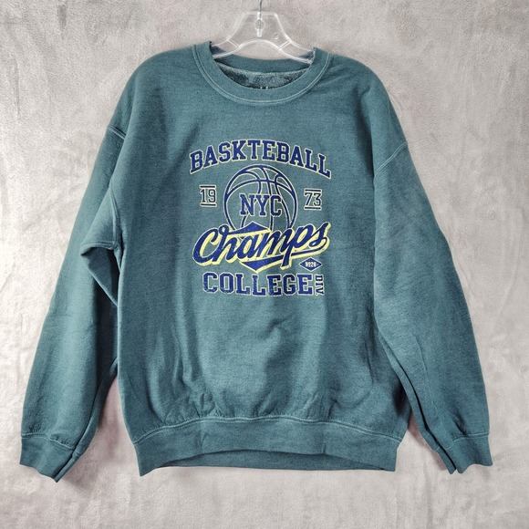 Urban Outfitters Tops - Urban Outfitters Basketball NYC Champs College Graphic Sweatshirt Teal Size M/L